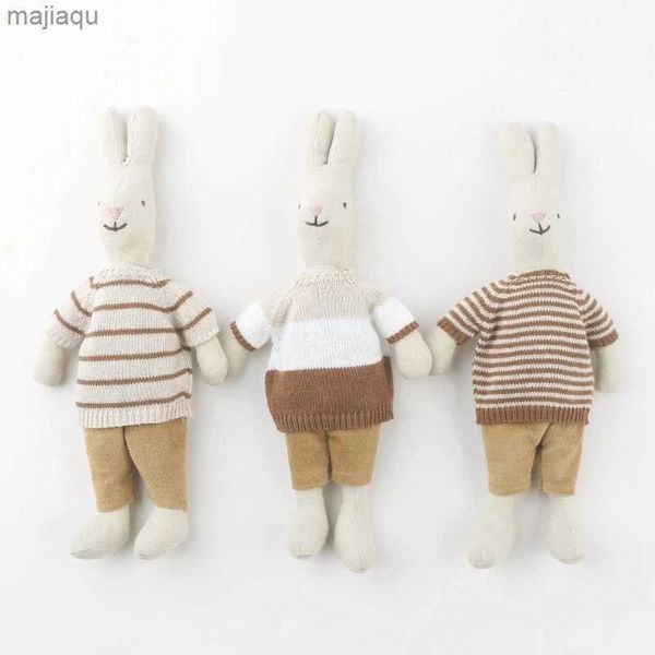 Bambole di peluche Neonati Maglione a righe lavorato a maglia Coniglio Peluche Peluche per ragazze Farcito Placare il giocattolo per dormire per i bambini