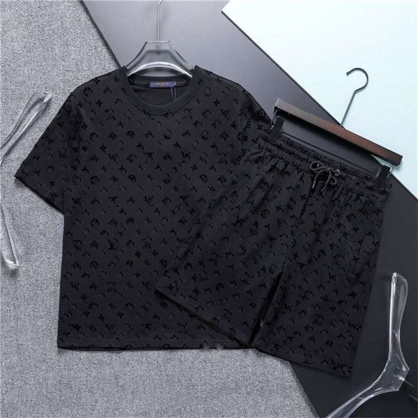 Summer Shorts And T Shirt Men Set Casual Polo Designer Tracksuits Summer Suits Classic Youth Fashion Tracksuit Men Two Oieces Print Tshirt FZ0034