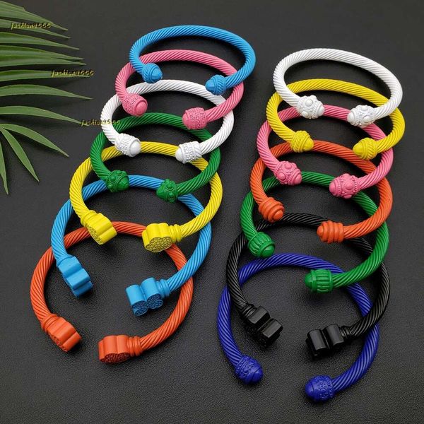 Bracelet Bracelet Mode Coloré Émail Bracelet Bracelet Câble Fil Bracelet pour Femme Designer Marque Bijoux 2024 designer bracelet cadeau bijoux de Haute qualité