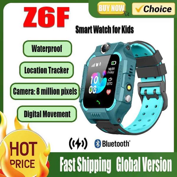 Relógios inteligentes crianças relógio inteligente z6f sos telefone relógio remoto foto voz chat presentes da criança ip67 à prova dip67 água smartwatch compatível para ios android