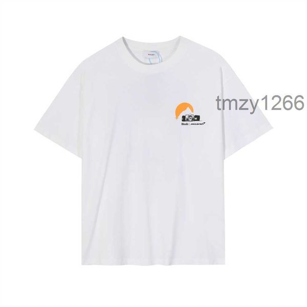 Rhude Mclaren t Shirt Uomo Donna Estate Moda Allentato Oversize T-shirt Lettera Stampa Tees Uomo Streetwear Vintage Abbigliamento Tshirt Pkkx RKOF