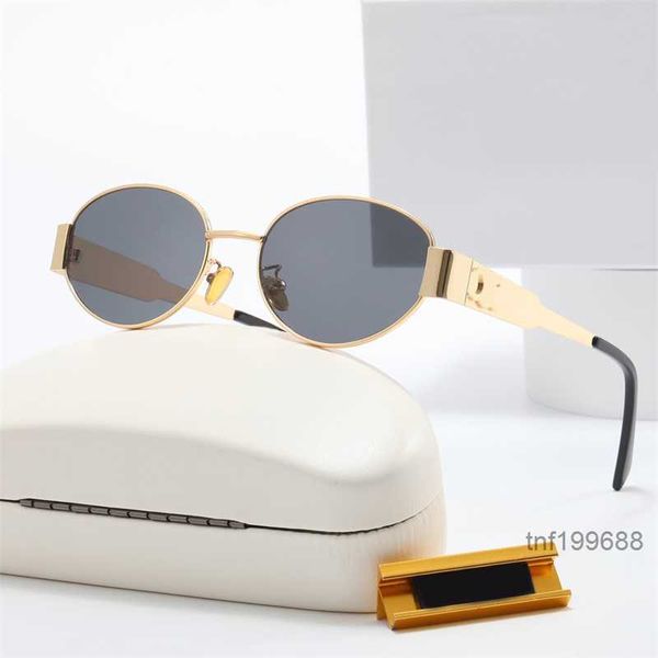 Designer-Sonnenbrille für Damen, luxuriöse Herren-Sonnenbrille, ovaler Metallrahmen, Sonnenbrille, Lunette, Leopardenmuster, plattiert, Gold, Silber, polarisiert, strandfest, Mz044 TKF1