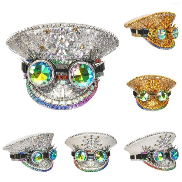 Beretler Sequin Hats İtfaiyecinin Günü El Yapımı Rhinestones Tek İddialı Şapka Berate Kızlar Fransız bayrağı İpek Kadınlar Tekrar