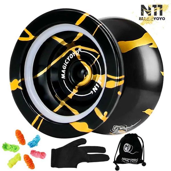 Yoyo Professional Yoyo N11 из алюминиевого сплава, неотзывчивое йойо для продвинутых пользователей с дополнительными 5 струнами йойо + сумка + перчатка йойо