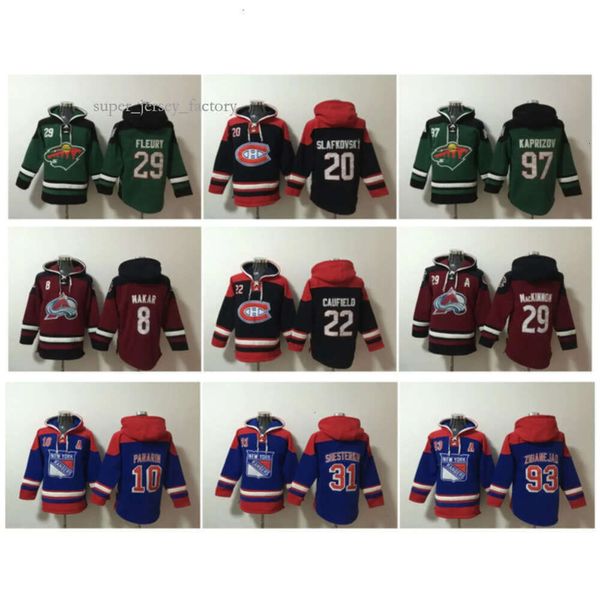 Canadiens Old Time Hoodie Cole Caufield Hockey Jersey Minnesota Wild Marc-andre Fleury Kirill Kaprizov Rangers Artemi Panarin Mika Zibanejad 9152 1371