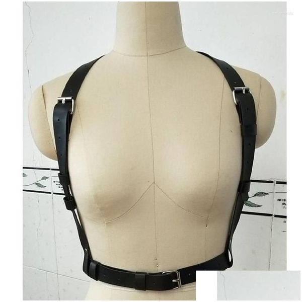 Jarretières Stud Punk Goth Cuir Harnais Corps Bondage Ceinture Cage Scpting Taille Poitrine Mince Bijoux Boucle Livraison Directe Dhhki