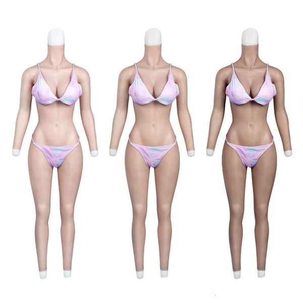 Acessórios de fantasia formas de bodysuit de silicone completo com braços placa de peito drag queen vagina realista para crossdressers peitos falsos