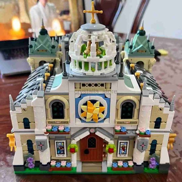 Blocos 1035 LOZ mini blocos de construção brinquedos amantes presente adulto diy tijolos quebra-cabeça casamento capela casa decorações 240120