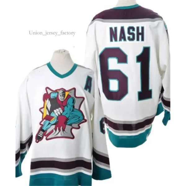 Personalizado raro vintage 2000-02 OHL RICK NASH London Knights Hockey Jersey bordado branco Ed ou personalizar qualquer número e nome jerseys S- 3847