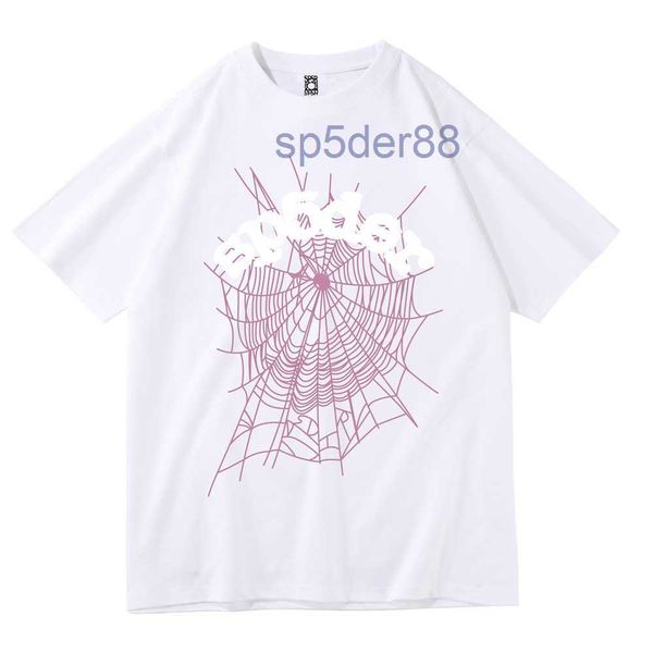 Designer Man t Shirt Schiuma Stampa Spider Web Pattern Donna Tshirt Basket Lettera Casual Arrampicata Studenti centrali Montagna Traspirante Spri M482