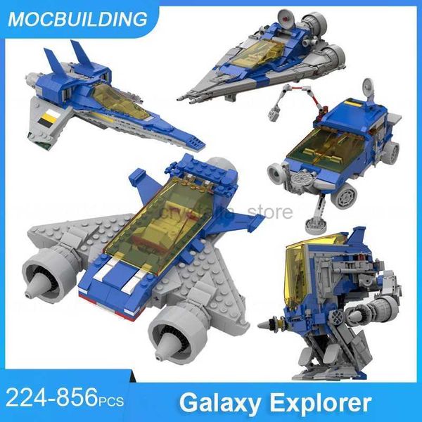 Blocos MOC Blocos de Construção Twin Engine Space Scamper 10497 Galaxy Explorer Modelo Alternativo DIY Tijolos Montados Brinquedos Presentes 224 PCS 240120