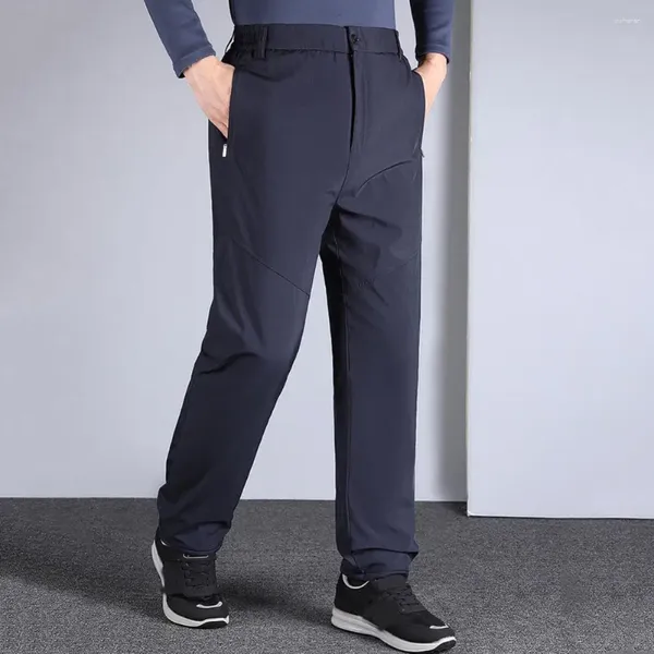 Abiti da uomo Pantaloni casual da uomo elastici Pantaloni da abito dritti con fodera in peluche stile business solido per ufficio