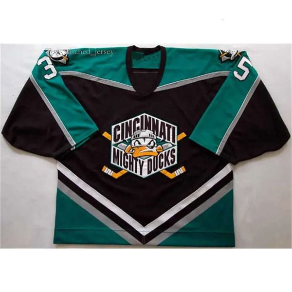 Maglia da hockey personalizzata Iilya Bryzgalov Cincinnati Mighty Ducks del 2000 Vintage Personalizza qualsiasi numero Nome Maglie Ricamo Ed S-5XL 9487