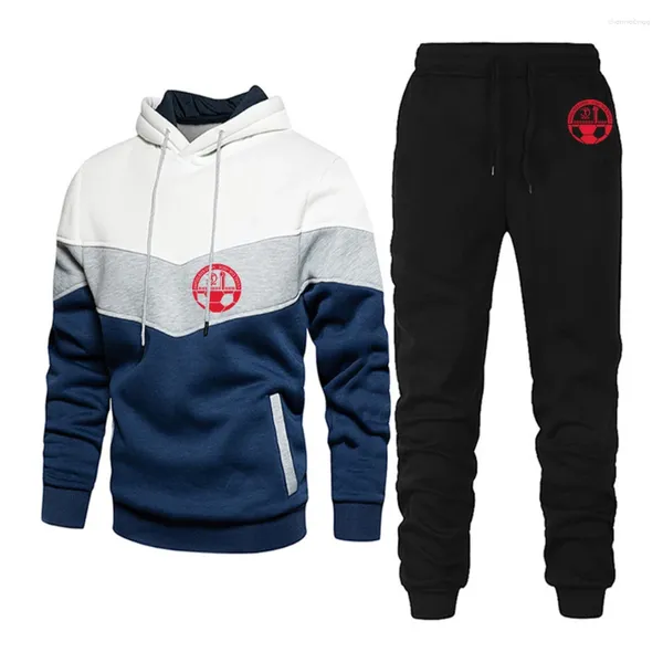 Männer Trainingsanzüge 2024 Frühling Herbst Mode HAPOEL BIER SHEVA Logo Print Sport Patchwork Mit Kapuze Hoodies Lässige Einfarbig Jogginghose Sets