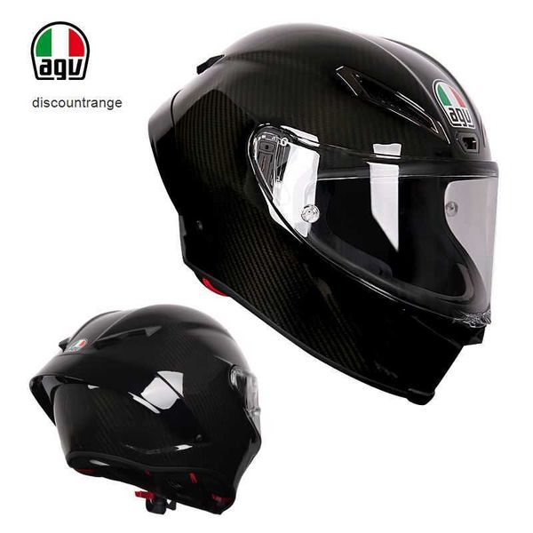 Capacete de motocicleta Full Face Open Agv k Itália Agv Pista Gp Rr Capacete de corrida profissional Capacete de corrida de fibra de carbono Capacete completo Rossi cinza vermelho HHJJ