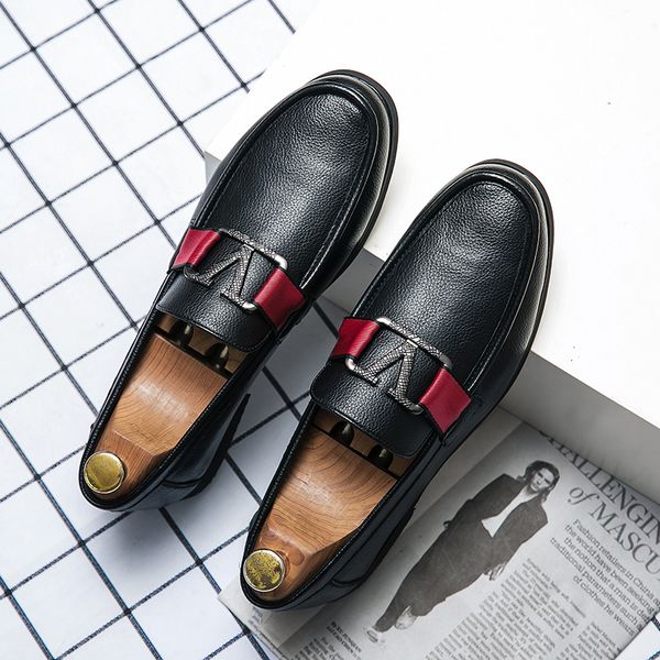 Mocassini Uomo Scarpe in pelle Pu Tinta unita Quotidiano Professionale Traspirante e antiscivolo Scarpe casual da uomo in pelle da lavoro