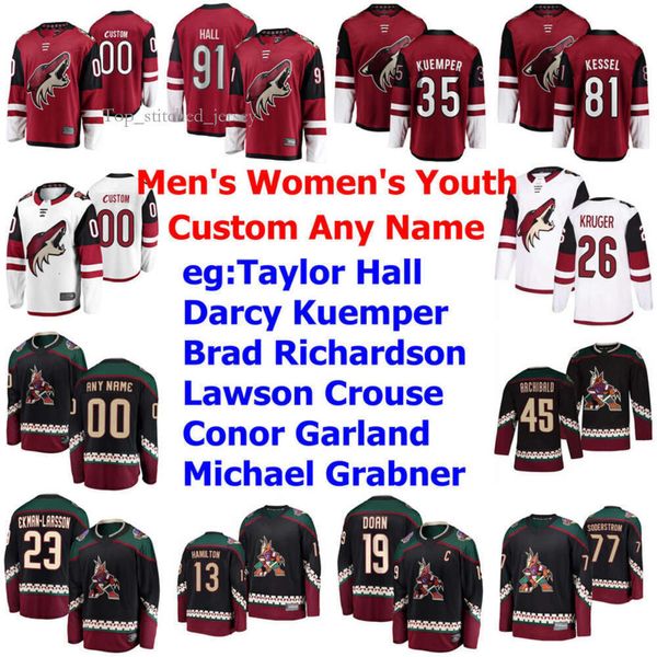 Arizona Coyotes Buz Hokey Forması Erkekler S Taylor Hall Jersey Jeremy Roenick Shane Doan Phil Kessel Oliver Ekman-Larsson Özel ED 7900