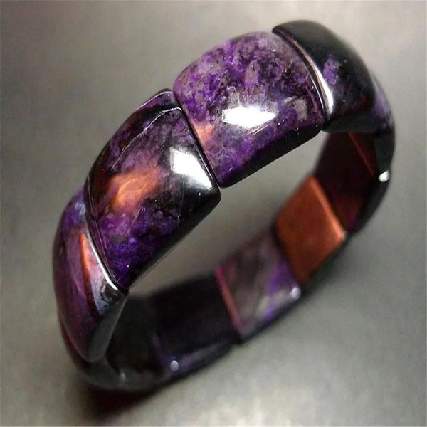 Pulseiras Sul Africano Genuine Natural Sugilite Pedra Retângulo Beads Mulheres Homem Stretch Pulseira 19 * 17 * 6mm