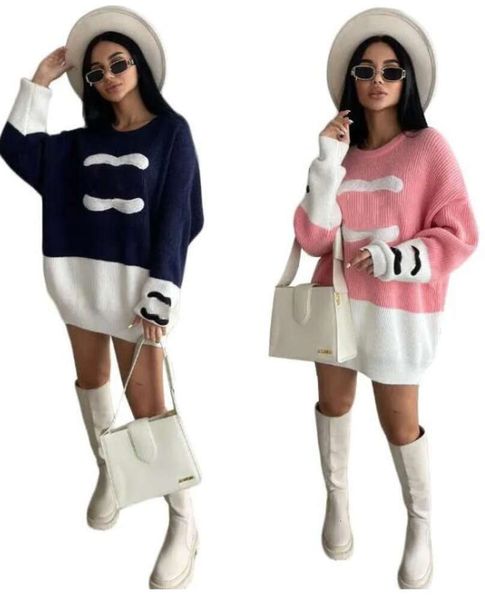 2024 Suéteres femininos Design clássico Lã Suéter Casaco Crochet Mujer Knit Hoodie Vestido Manga Longa Carta Cc Marca Redondo Pescoço Pulôver Hoodies