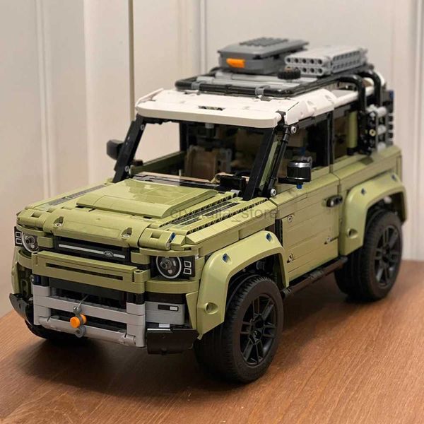 Bloklar 2023MOC Supercar Land Rioer Defender Guardian Off-Road Araç Yapı Blokları Model Teknik 42110 Oyuncaklar Hediyeler İçin Tuğlalar 240120