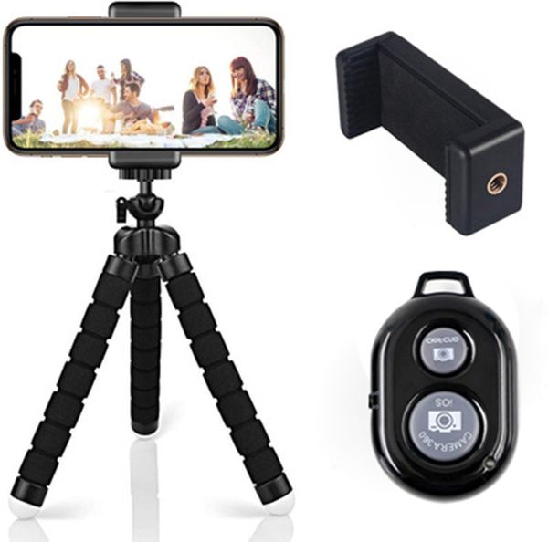 Schwamm-Stativ-Selfie-Set, Schwamm-Acht-Krallen-Universal-Bluetooth-Selfie-Kamera, Live-Streaming-Dreieckshalterung