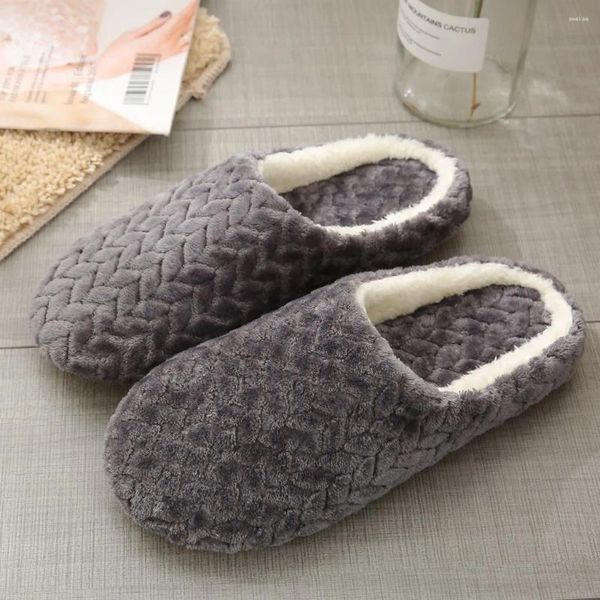 Hausschuhe 2024 Männer Frauen Winter Warme Plüsch Liebhaber Hause Slipper Paar Indoor Anti Slip Schuhe Haus Boden Weichen Boden Stumm