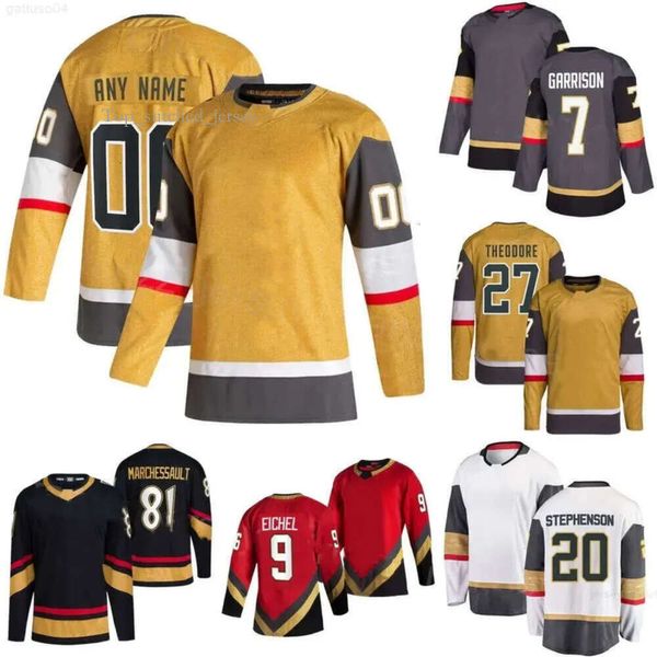 Maglia da hockey Vegas Jack Eichel Golden Chandler Stephenson William Sson Shea Theodore Mark Stone Paul Cotter Kaedan Korczak Knights Jona 9814