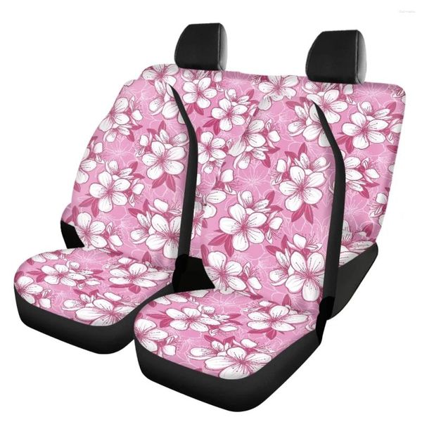 Capas de assento de carro Frangipani Design Floral Conjunto Completo Veículo Universal Respirável Almofada Macia Anti-Slip