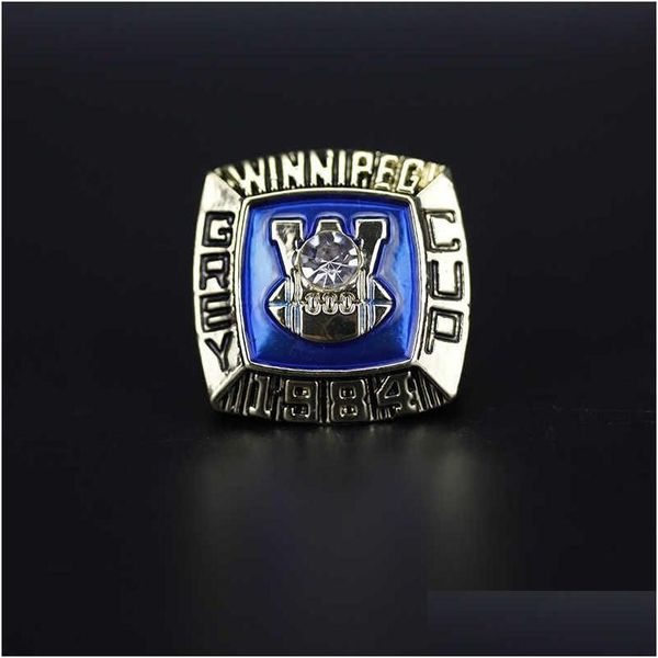 Anéis de banda 1984 Cfl Winnipeg Blue Bomber Football Grey Cup Championship Ring Drop Delivery Jóias Dheo7