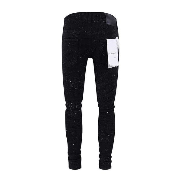 Lila Trendy Street American Anti Aging Basic Cow Black Slim Fit Freizeitjeans