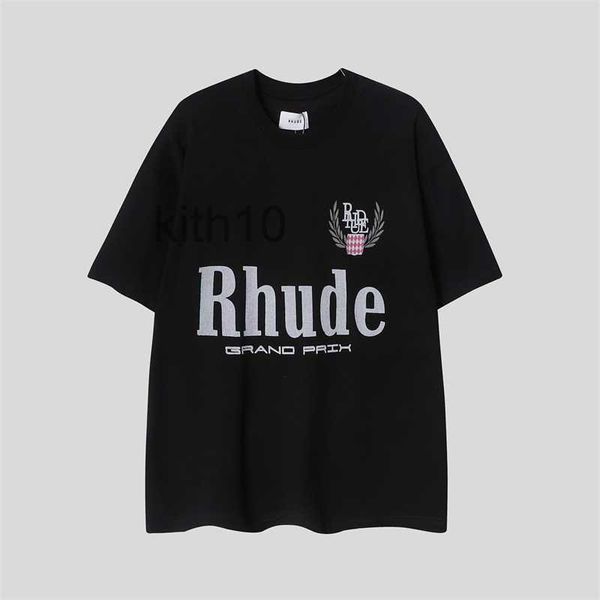 Designer Mode Kleidung T-Shirts T-Shirts Marke Rhude Weizen Ohr Brief Druck T-shirt Männer Frauen Halbarm Kurz Rundhals Reine Baumwolle Tops Streetwear Thco