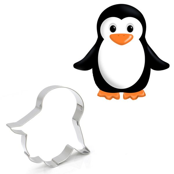 Cortador de galletas de pingüino, molde de galletas de acero inoxidable para hornear Diy 122277