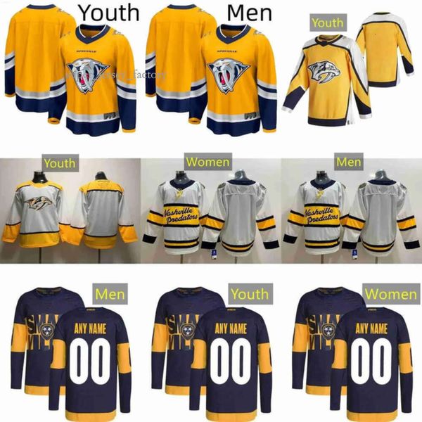 Personalizado Homens Mulheres Juventude Nashville''Predators''Hockey Jerseys 59 Roman Josi 95 Matt Duchene 75 Juuso Parssinen 82 Tom Novak 13 Yakov Trenin 27 2732 9488