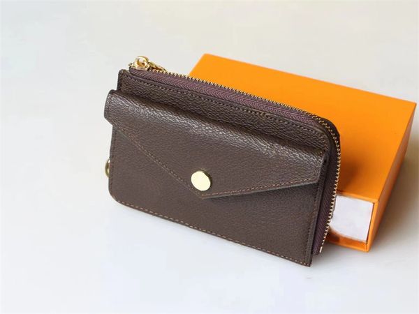 Moda de luxo titular do cartão de crédito original única moeda bolsa feminina bolso de negócios luxo designer alfabeto bolsa saco de pó e caixa