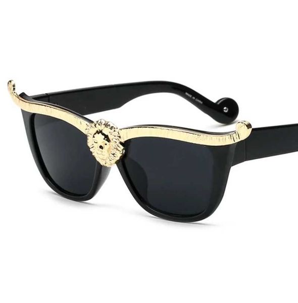 Óculos de sol clássico ouro leão gato olho feminino óculos de sol moda glamour senhoras óculos de sol designer cateye tons yq240120