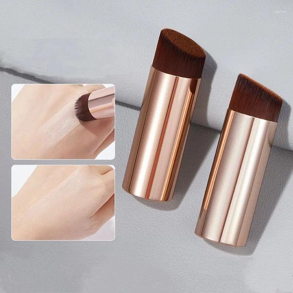 Pennelli per trucco Pennello per fondotinta Mini portatile Traceless Testa piatta Blush Ombretto Sopracciglio Leggero Cosmetico da donna