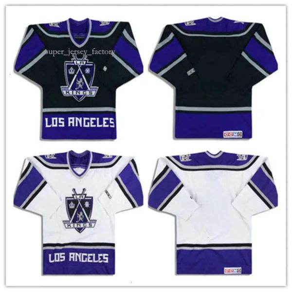 Personalizado Vintage 1999-02 LA KINGS 20 Luc Robitaille CCM JERSEY 4 Rob Blake Home Away Preto Branco Hóquei Jerseys Qualquer Nome Número Ed S-5XL 9733 9025