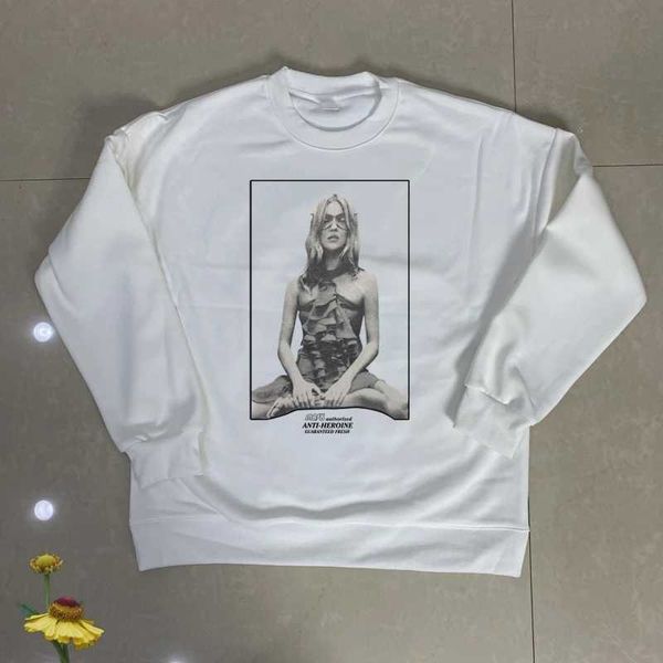 Erkek Hoodies Sweatshirts Işın Hoodies Güzel Kız Baskı Yuvarlak Boyun Sweatshirt Erkekler Kadın Gevşek Kırık Işınlar Bir Gün Gönderildi J240120