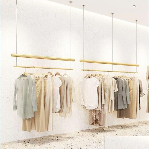 Kommerzielle Möbel Bekleidungsgeschäft Display Rahmen Rack Gold Eisen Kleiderbügel für Damen Bekleidungsgeschäft hängende Fenster Drop Lieferung Home Gard Dh4Yz