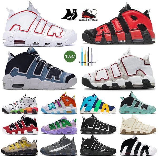 2024 Оригинальные баскетбольные кроссовки Scottie Pippen Мужчины Женщины Mores OG Uptempos Sports Multi-Color Bulls Hoops Pack Coconut Milk Jodens Black White Uptems