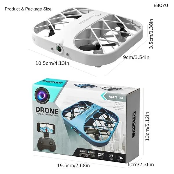 Mini Grid Drone com 3 baterias, câmera HD WIFI, modo sem cabeça Flip de 360 graus com um botão Iniciar/Terra RC Quadcopter Helicóptero Brinquedos Presente para adultos iniciantes