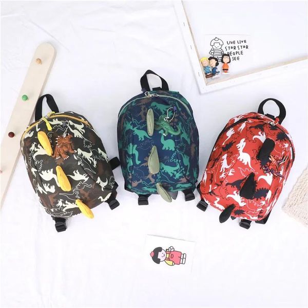 Bolsas Backpack Backpack 3D Kindergarten Student School School Backpack Cartoon Infantil Garotas Meninas Bolsas de Livros de Dinosaur