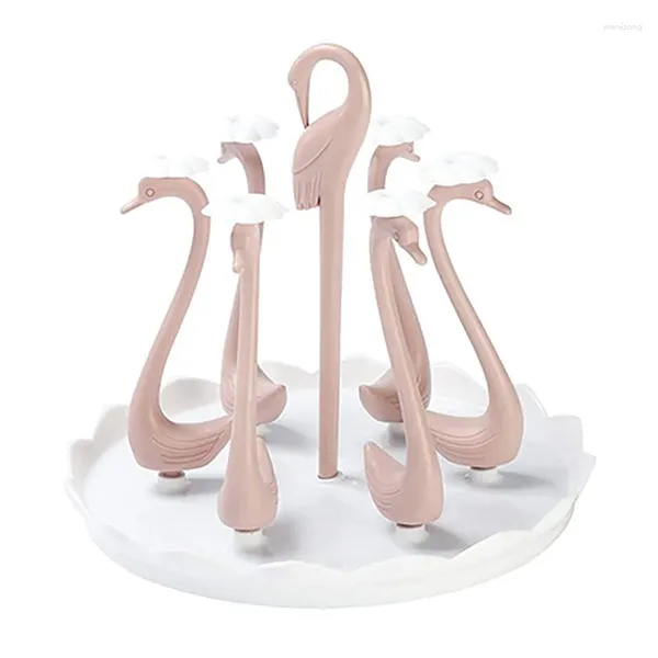 Armazenamento de cozinha caneca rotativa copo de vidro rack de secagem em forma de cisne suporte para casa autônomo bancada de mesa