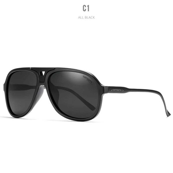 Güneş gözlükleri serin siyah marka pilot güneş gözlükleri kutuplaşmış spor sürüş gözlük alaşım parti güneş gözlükleri erkekler yansıtılmış lens UV400 12 renk yq240120