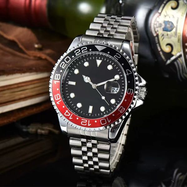 Marca masculina relógio mecânico automático de alta qualidade aço inoxidável 41mm cinta luxo duplo loop designer relógio