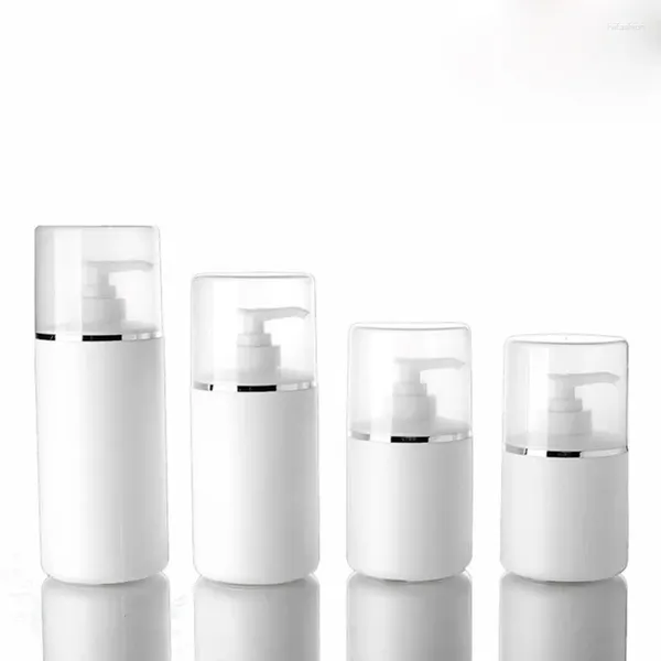 Garrafas de armazenamento 10pcs 250ml/300ml/400ml/500ml vazio redondo bomba HDPE de cuidados pessoais para loção cosmética gel de banho recarregável