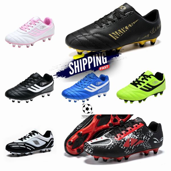 Sapatos de futebol femininos masculinos de alta qualidade, botas de futebol sapatos de treinamento de grade branco adesivo esportes futebol studs anti deslizamento sapatos ilusão