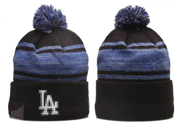 Dodgers Beanie Malha Los Angeles Chapéus Equipes Esportivas Beisebol Futebol Basquete Gorros Caps Mulheres Homens Pom Moda Inverno Top Caps Esporte Malha Chapéus a12