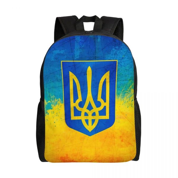 Sacos bandeira nacional da ucrânia mochila azul amarelo ua ukr bandeiras ucranianas patriótica faculdade escola saco de viagem 16 Polegada bookbag para adolescentes