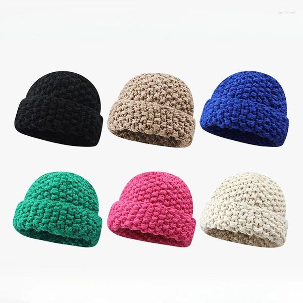 Berets Mode Winter Hüte Frau Hält Warm Beanie Ananas Muster Grob Gestrickte Dicke Hut Für Frauen Mädchen Herren Wärme kappen